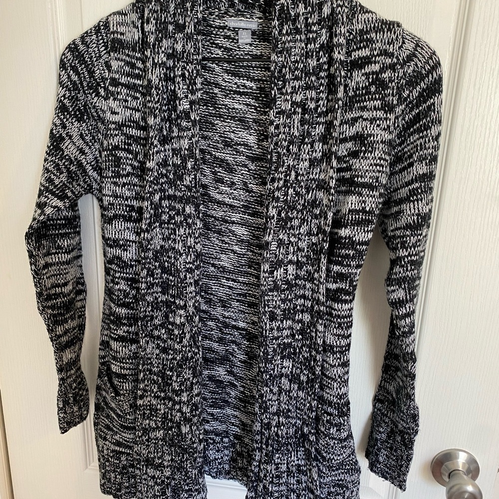 Charolette Russe Women's Black and White Knit Sweater